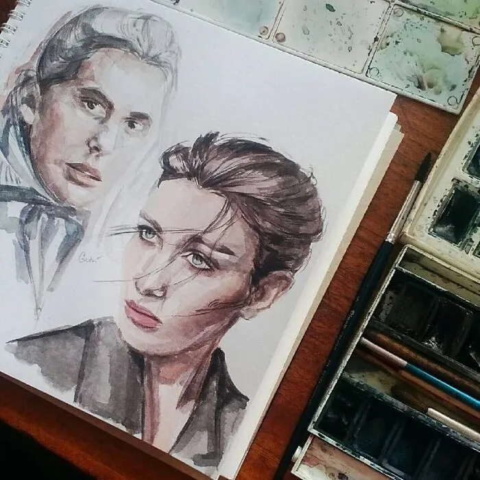 I Draw Portraits Of People Using Pencils And Watercolors, Here Are My Best 70 Works