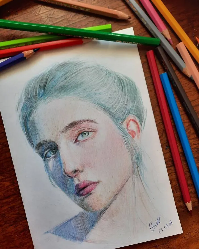 I Draw Portraits Of People Using Pencils And Watercolors, Here Are My Best 70 Works
