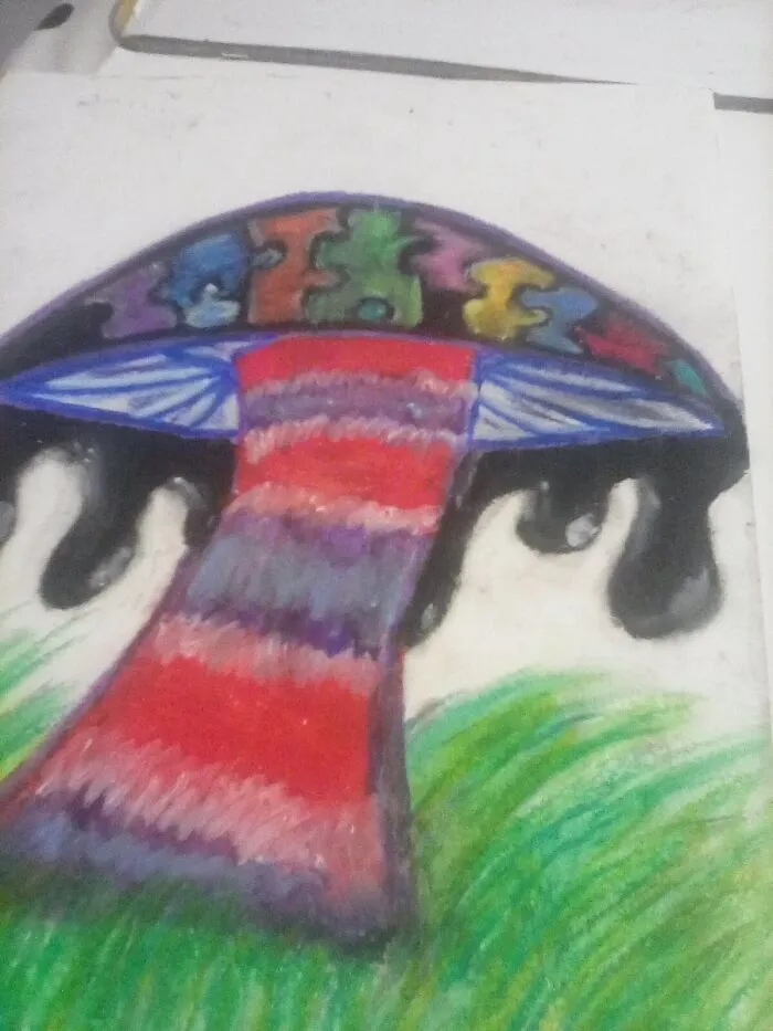 A Little Ink Cap Mushroom. (I May Have Added A Little Detail)