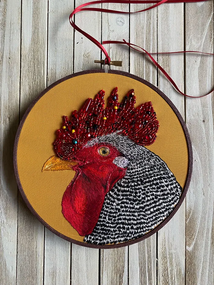 I Spent Hundreds Of Hours Embroidering Realistic Animals With Elements Of Bling (14 New Pics)