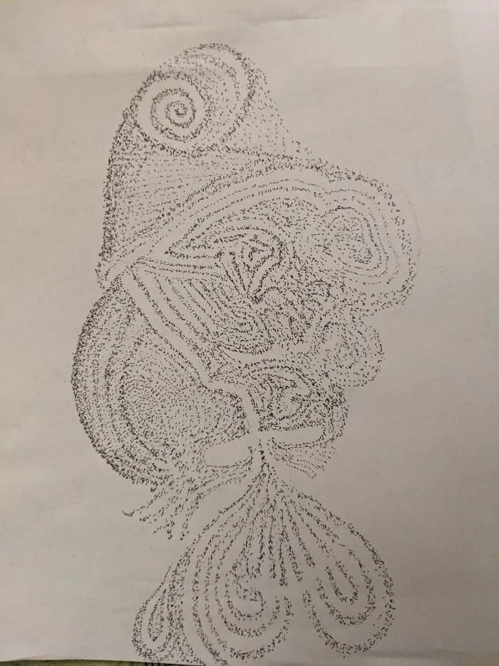 I Always Start Out With Just Random Dots And Then Sometimes It Goes Somewhere Interesting (Black Grease Pencil)
