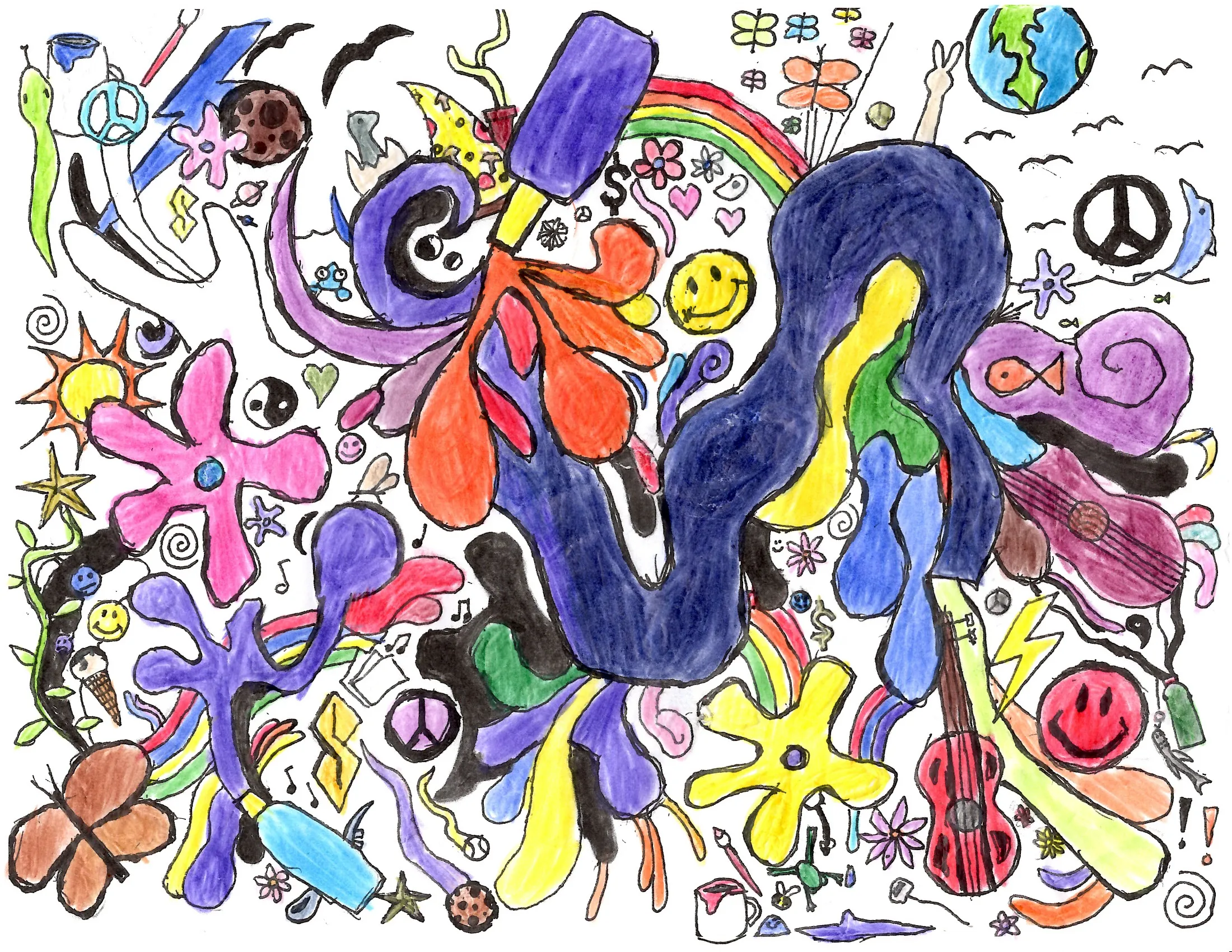 I've Been Doodling All Over Paper And Putting It On Teeshirts.