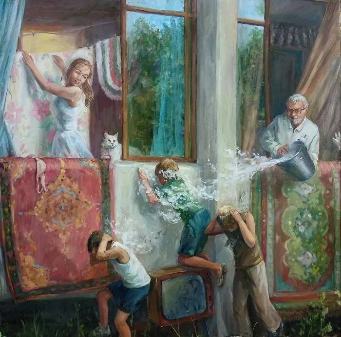 Artist Creates 100 Paintings That You Will Probably Relate To If You Grew Up In Slavic Countries