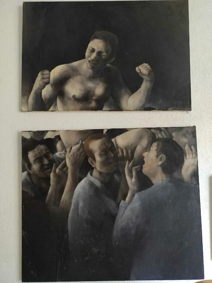 I Found This In The Garbage In Downtown Toronto About 10 Years Ago. No Clue Of The Artists, Nothing. It Has Given Me Nightmares But I Still Like To Keep It Around.