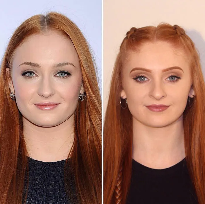  Sophie Turner junto a su doble de riesgo
