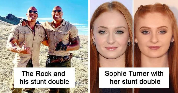 40 Actors With Their Stunt Doubles Who Look Exactly Like Them
