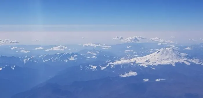 Elbrus Mountain From A Plane View