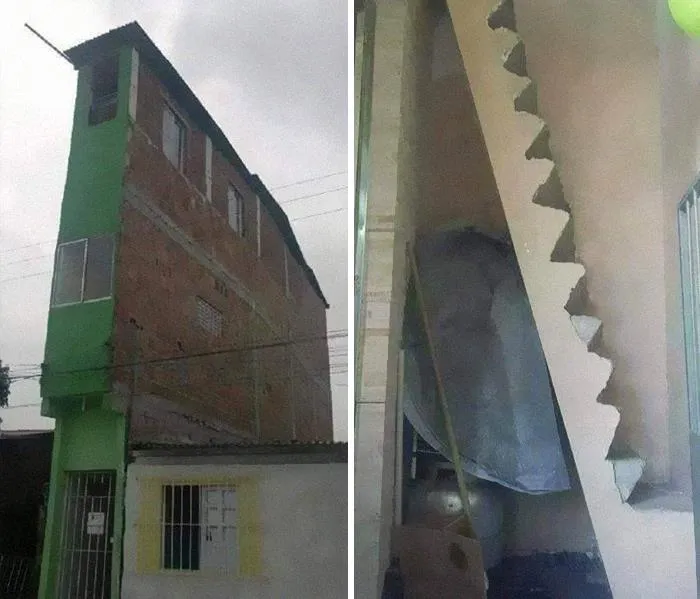 Interesante solución de escalera para casas estrechas