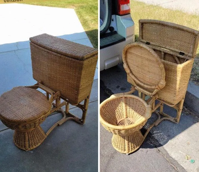 Wicker Basket Toilet