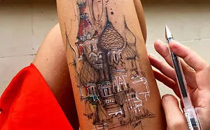 Artist Uses Her Own Thighs As A Canvas And Creates Stunning Ink Drawings (30 Pics)