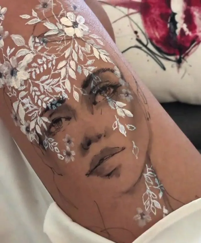 Artist Uses Her Own Thighs As A Canvas And Creates Stunning Ink Drawings (30 Pics)