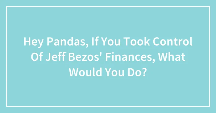 Hey Pandas, If You Took Control Of Jeff Bezos' Finances, What Would You Do? (Closed)