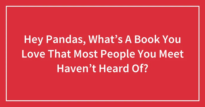 Hey Pandas, What’s A Book You Love That Most People You Meet Haven’t Heard Of?