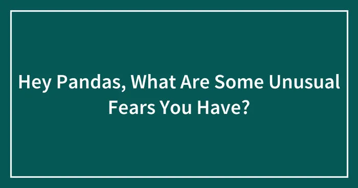 Hey Pandas, What Are Some Unusual Fears You Have?