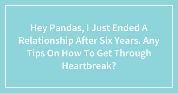 Hey Pandas, I Just Ended A Relationship After Six Years. Any Tips On How To Get Through Heartbreak? (Closed)