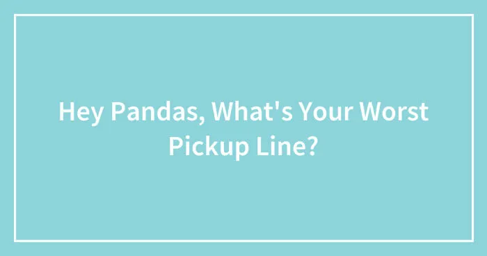 Hey Pandas, What's Your Worst Pickup Line? (Closed)