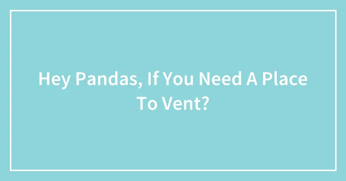 Hey Pandas, If You Need A Place To Vent?