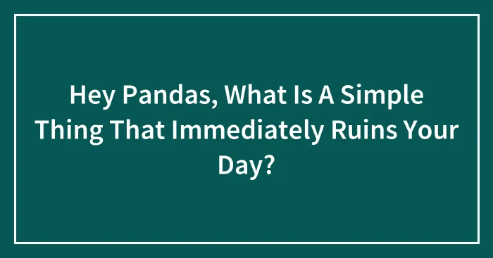 Hey Pandas, What Is A Simple Thing That Immediately Ruins Your Day? (Closed)