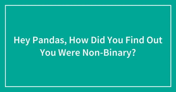 Hey Pandas, How Did You Find Out You Were Non-Binary? (Closed)