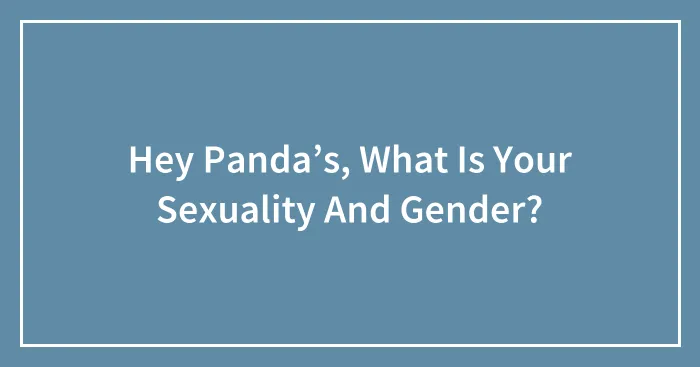 Hey Panda’s, What Is Your Sexuality And Gender?