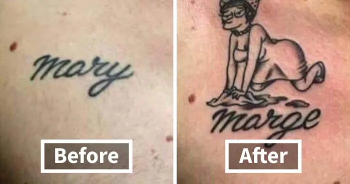 30 Times Tattoo Artists Covered Up Tattoo Regrets With Something Cool, As Shared In This Online Group