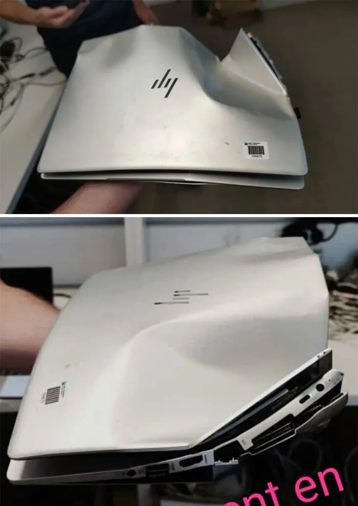 User Said It Got Caught In The Subway Doors...
