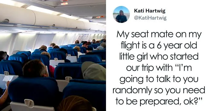 Woman Spent Flight With Little Girl Who Kept Serving Random One-Liners, Ended Up Tweeting Them And Going Viral