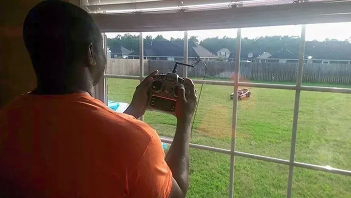 Friend Posted This To Facebook "How I Cut My Lawn When It's 98 Degrees"