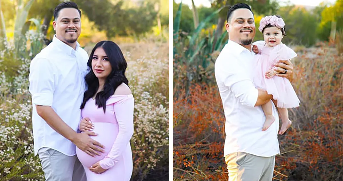 Este esposo recreó la sesión de fotos con su difunta esposa embarazada, esta vez con su hija de 1 año