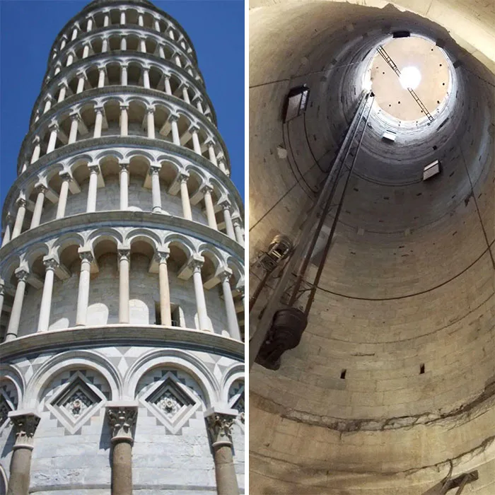 La Torre de Pisa está vacía por dentro