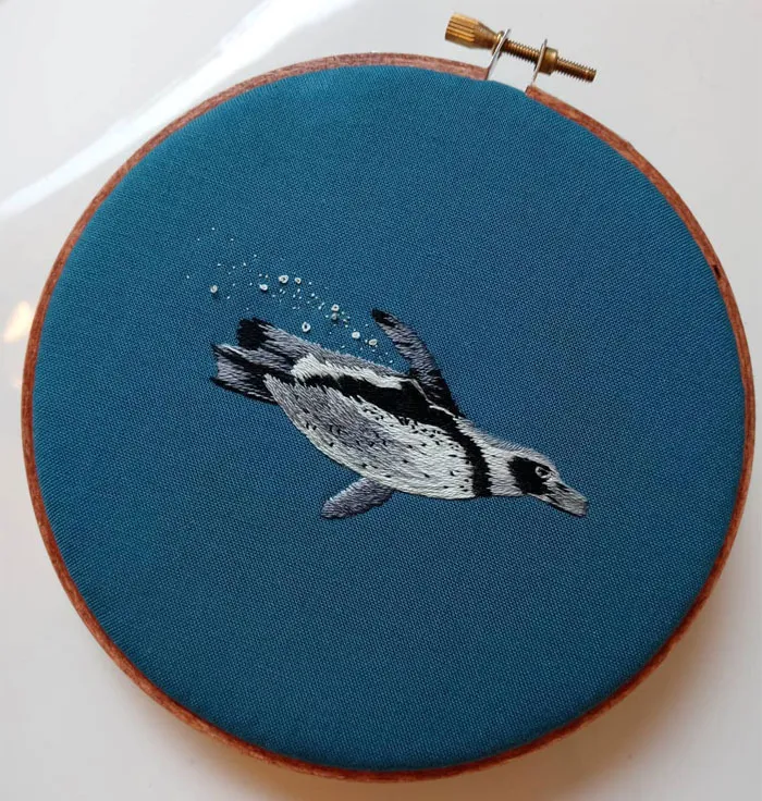 30 Cute Embroidered Pictures Of Water Animals Enjoying Being In Water By Artist Megan Zaniewski