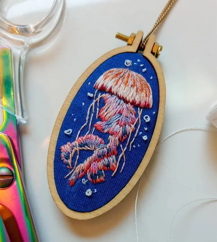 30 Cute Embroidered Pictures Of Water Animals Enjoying Being In Water By Artist Megan Zaniewski