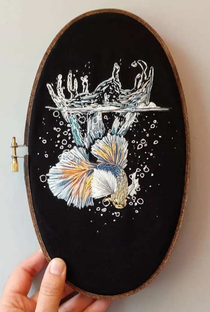 30 Cute Embroidered Pictures Of Water Animals Enjoying Being In Water By Artist Megan Zaniewski