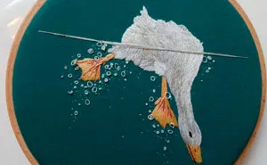 30 Cute Embroidered Pictures Of Water Animals Enjoying Being In Water By Artist Megan Zaniewski