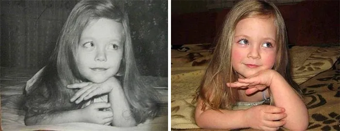 On The Left Was Mother In 1980. Now In 2014, Her Daughter.