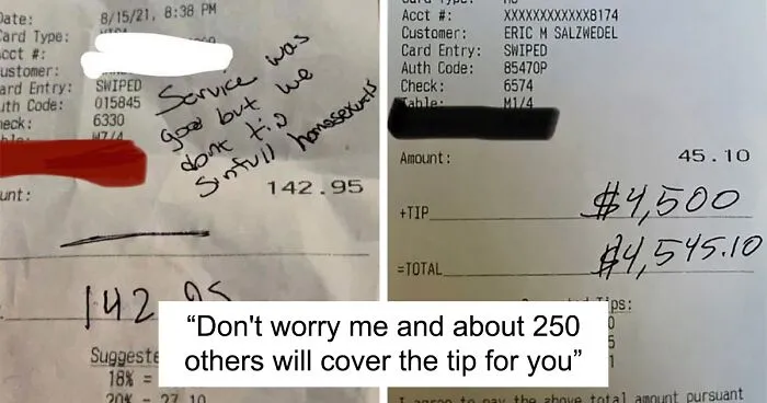 People Online Step Up After Gay Server Is Left With A Homophobic Message Instead Of A Tip