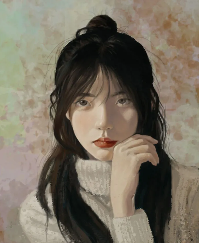 Some Random Girl On Pinterest, That I Painted For Color Study.