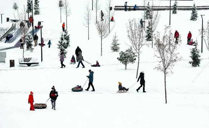 Urban Winter Recreation By Ludmila Stepnova