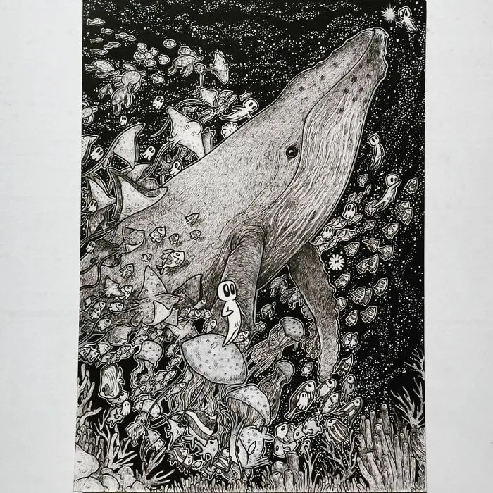 I Combine Animals, People, And The Night Sky To Create Magical Illustrations (26 Pics)