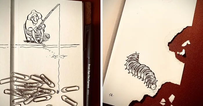 I Drew These 30 Illustrations And They Interact With Everyday Objects