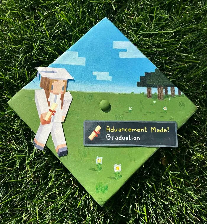 My Graduation Cap! Painted By Myself Using Acrylic Paints, And The Concept Is Entirely Original Too