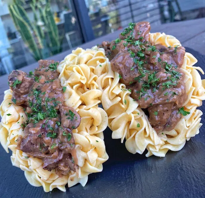 Tacos de res Stroganoff