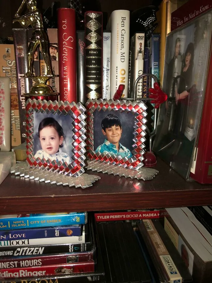 Two Picture Frames Made Out Of Chip Bags An Inmate Had Given My Mom Whilst Working The Jail As A Nurse