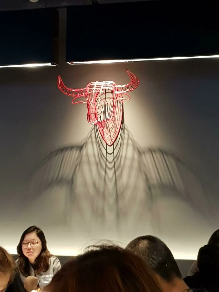 The Shadow From The Bull's Head Making It Look Like It Has A Chicken's Body