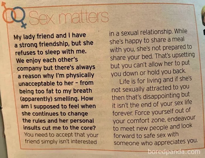 Man Annoyed His Female Friend Won’t Sleep With Him