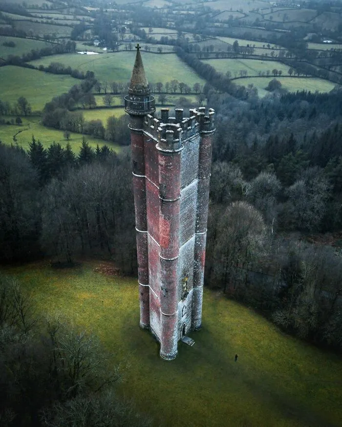 King Albert's Tower. Person At The Base For Scale