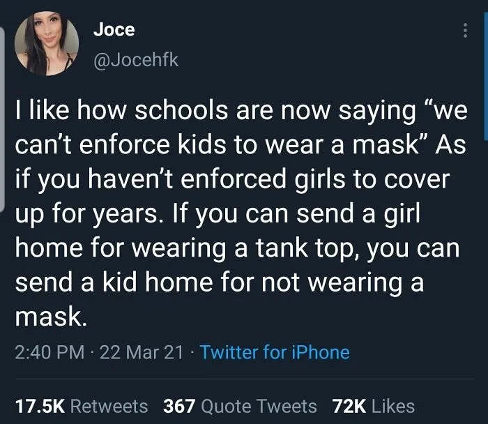 Absolutely Hate The Way Our Clothing Was Policed In School