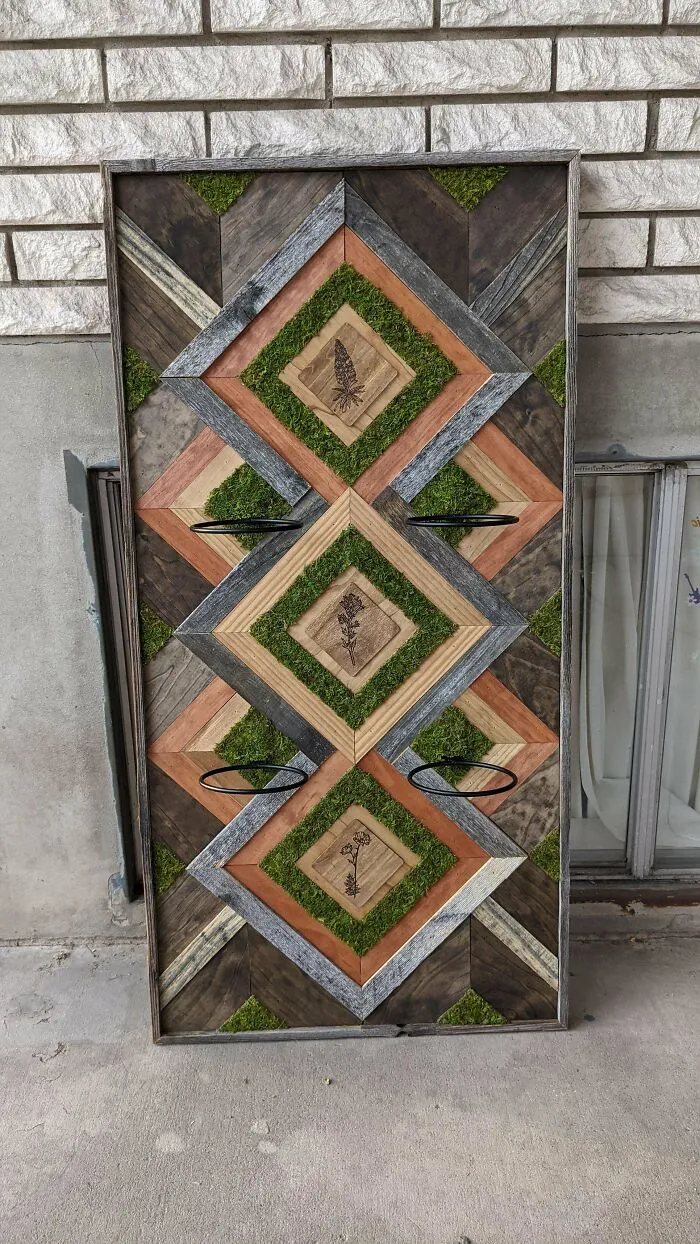 I Made This For My Girlfriend And I'm Really Proud, Not Gonna Lie. 24"X48" With Rings For Holding Potted Plants