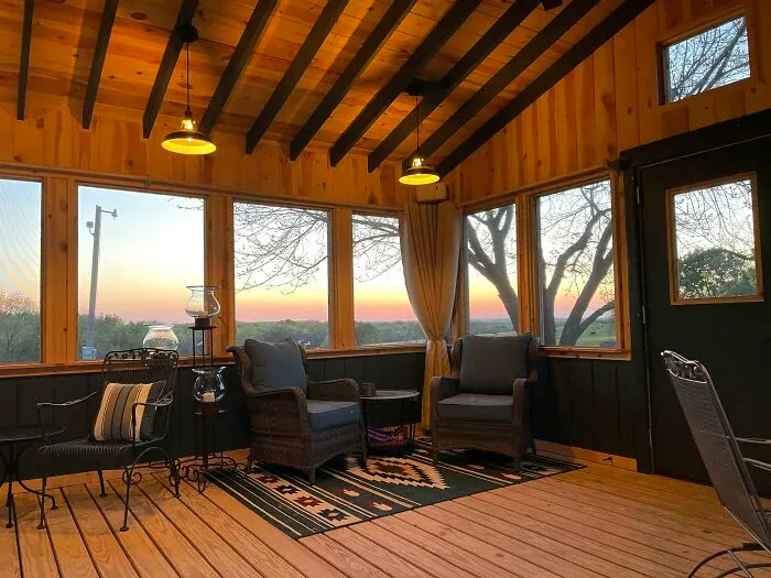 I Built A Screened In Porch On The Backside Of My Cabin