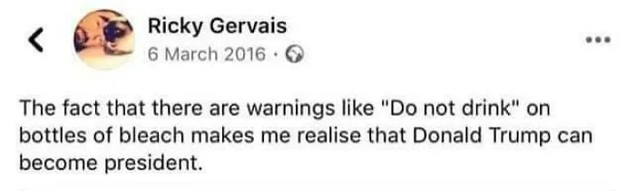 Ricky Gervais In 2016